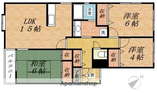 リズ市川平田【207号室】の間取り