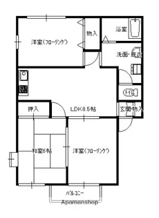 コスモハイツB【201号室】の間取り