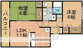 サンハイツ北方A棟【2階】の間取り