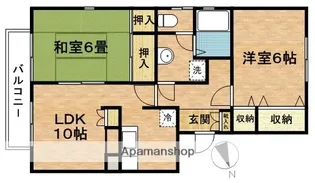 サンハイツ北方A棟【1階】の間取り