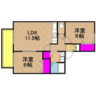 メゾン・ルミエール【1階】の間取り