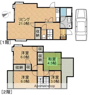 千葉県市川市八幡4丁目【一戸建】の間取り