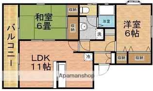 サンハイツ北方A棟【1階】の間取り