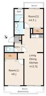 マリーナハイツ山喜【3階】の間取り