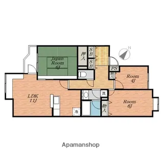 リズ市川平田【304号室】の間取り