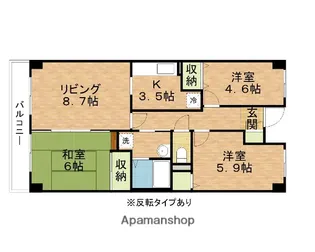 パストラル石井【407号室】の間取り