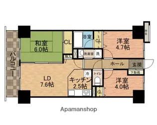 グレイスコート船橋【9階】の間取り