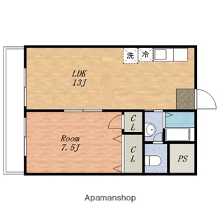 ART MOTOYAWATA【104号室】の間取り