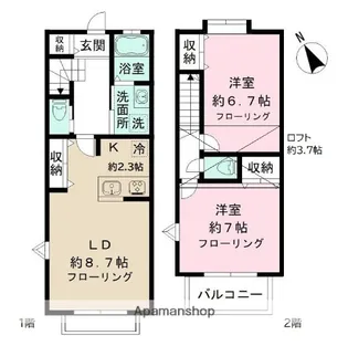 千葉県船橋市海神6丁目【テラスハウス】の間取り