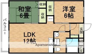 シャトー東菅野【402号室】の間取り