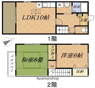 ドミール北国分【107号室】の間取り