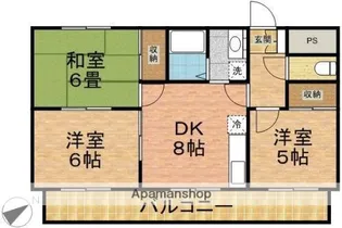 グレースコータスミヤザキ【302号室】の間取り