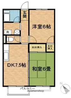 ロイヤルハイツ川上【2階】の間取り