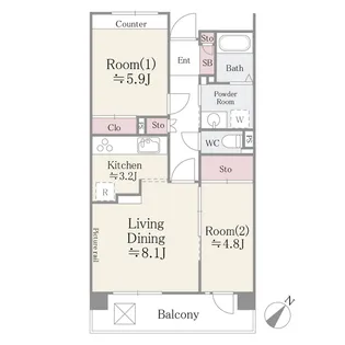アポロハイツ【4階】の間取り