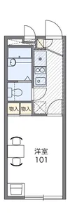 レオパレスグローバル市川【1階】の間取り