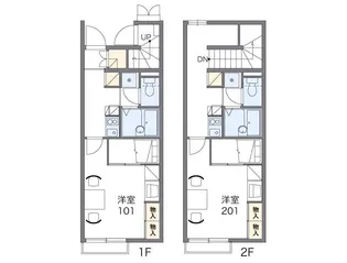 レオパレスハイム つくば【1階】の間取り