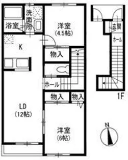 ブリーズ東海神A【1階】の間取り