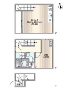 ミハス市川【2階】の間取り
