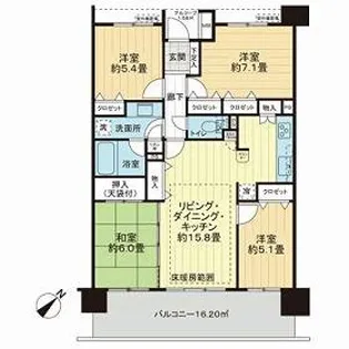 レクセルマンション幕張ブリーズ【4階】の間取り