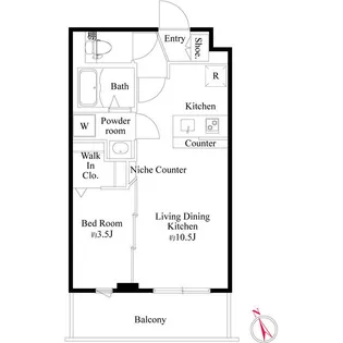 CRESCENT COURT【0307号室】の間取り