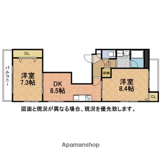 ラクス本八幡【3F号室】の間取り