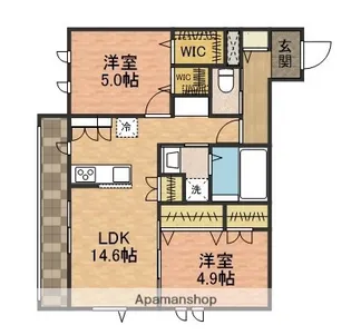 アネーロ東船橋【3階】の間取り