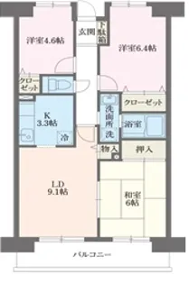 コンフォート津田沼弐番館【0803号室】の間取り