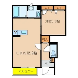 ラ・ベル・メール宮本【1階】の間取り