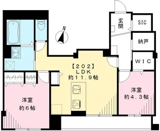 フェリーチェ【202号室号室】の間取り