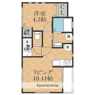 ココハウス【201号室】の間取り
