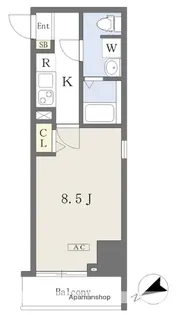 プライムコート本八幡【708号室号室】の間取り