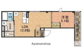 CALME南八幡【201号室】の間取り