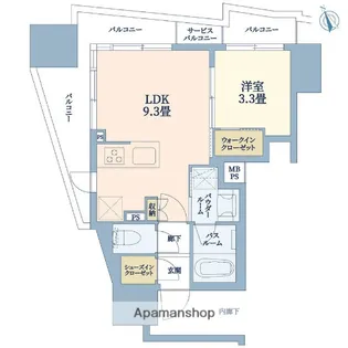 グローベル本八幡プレミアム【2階】の間取り