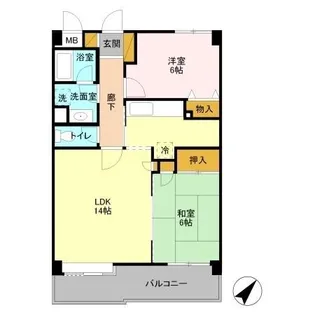 ニューパレスプロスパー【4階】の間取り