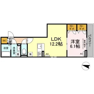 ルリアン北小岩Ⅱ【2階】の間取り