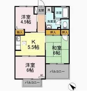 メゾンアサヒ【1階】の間取り