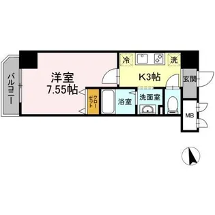 アンクレージュ西船橋【5階】の間取り