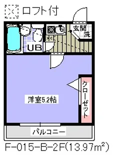 ローズアパートFー15【2階】の間取り
