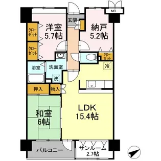 ソレイユ華【302号室】の間取り