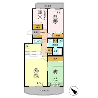 グランフィールド行徳【4階】の間取り