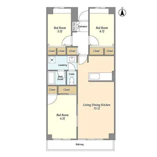 テラスレジデンス船橋夏見【1階】の間取り