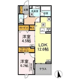 ラ・ペッシュ【1階】の間取り