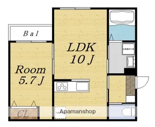 ナーライド【2階】の間取り