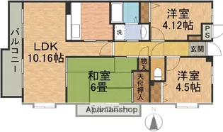 ガーデンハイツ真間【212号室】の間取り