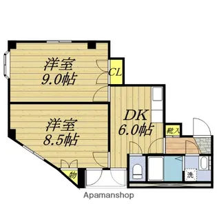 グリーンターフ市川【3階】の間取り