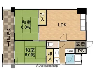かとりコーポ【302号室】の間取り