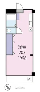大建本八幡コーポ【203号室】の間取り