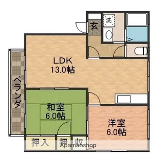 シャルマンハイツ【2階】の間取り