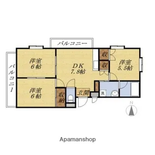 インペリアルハウス【303号室】の間取り