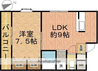 K・FLAT【203号室】の間取り